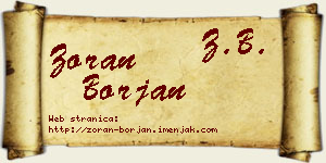Zoran Borjan vizit kartica